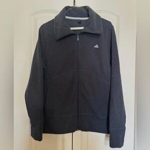Adidas Womens Gray Fleece Zip Up Jacket